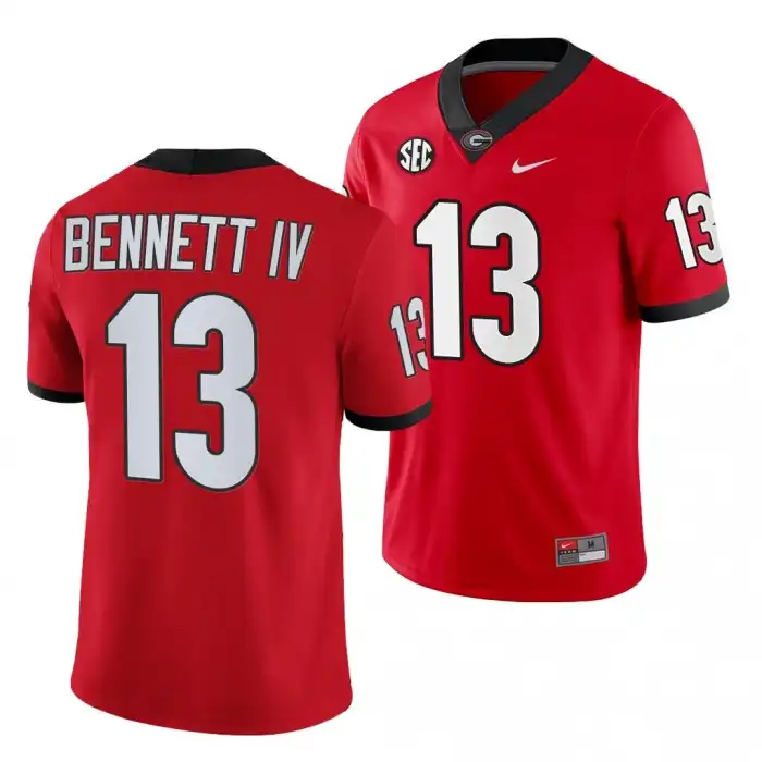 Men's Georgia Bulldogs #13 Stetson Bennett Red Game College Home Football Jersey 2410PCUC7