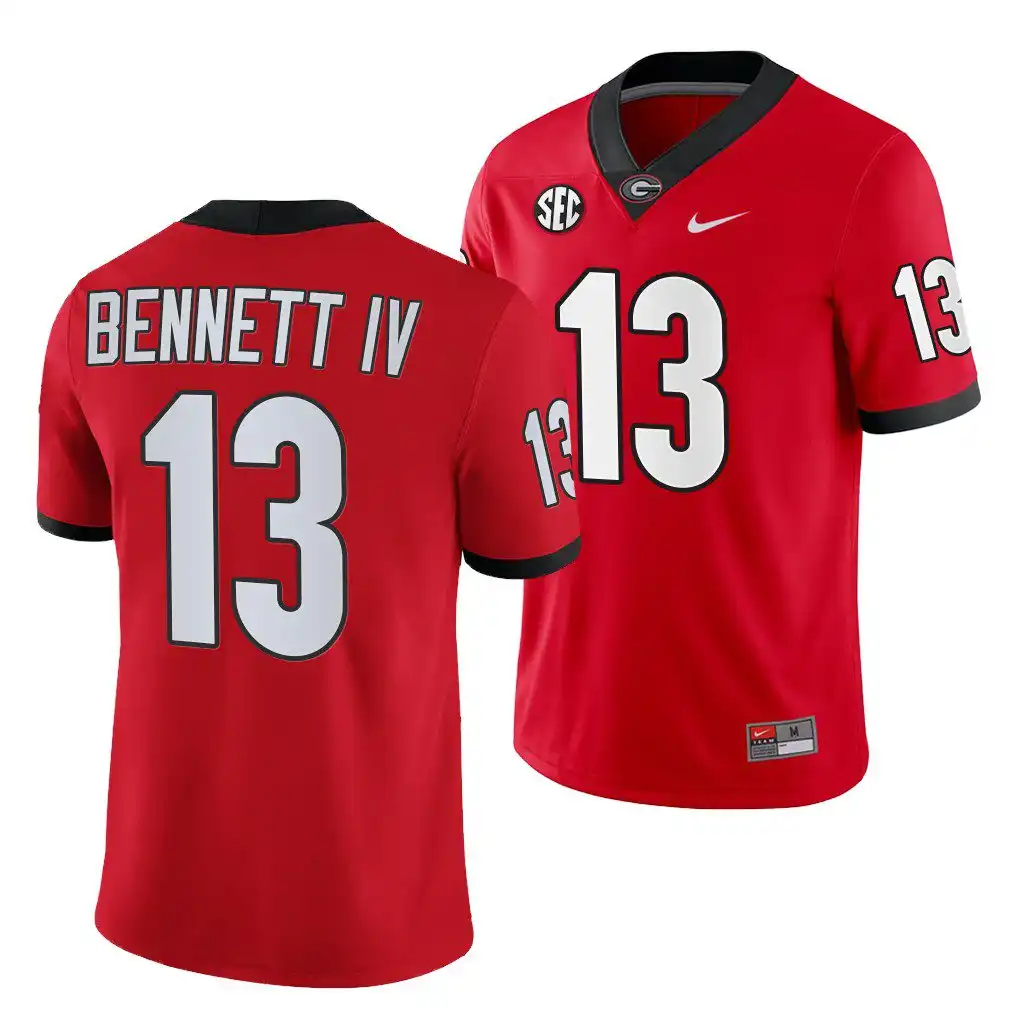 Men's Georgia Bulldogs #13 Stetson Bennett Red Game College Home Football Jersey 2410TDFZ5