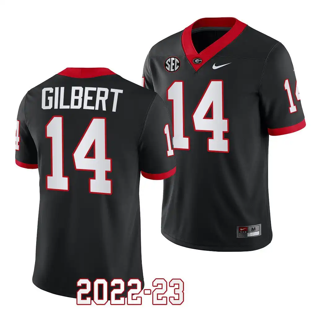 Men's Georgia Bulldogs #14 Arik Gilbert 2022-23 Alternate College Black Football Jersey 2410PGZX2