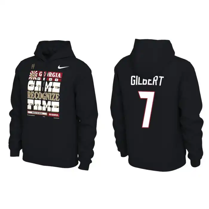 Men's Georgia Bulldogs #14 Arik Gilbert Playoff Locker Room Black College 2022 National Champions Pullover Football Hoodie 2410BOEV4