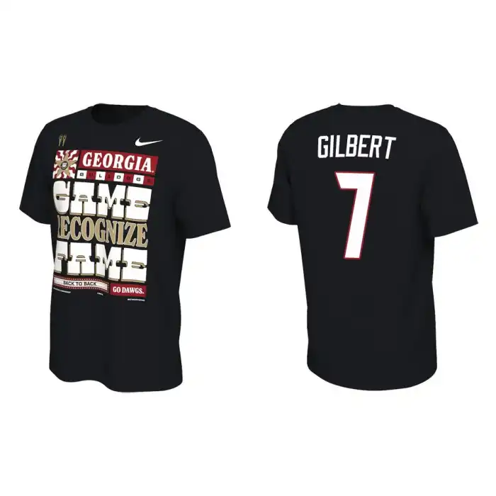 Men's Georgia Bulldogs #14 Arik Gilbert Playoff Locker Room College 2022 National Champions Black Football T-Shirt 2410LTFS2