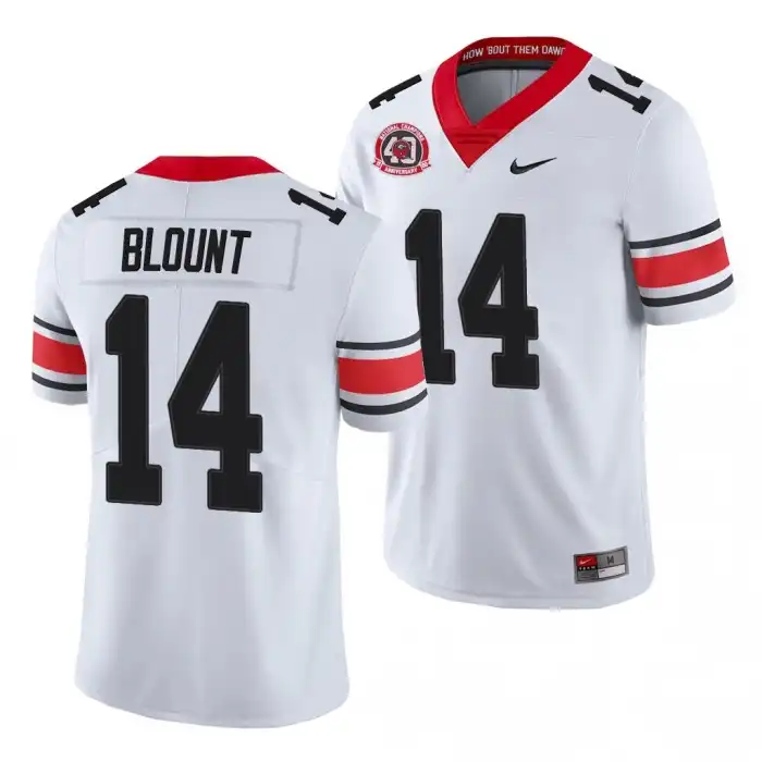 Men's Georgia Bulldogs #14 Trey Blount 40th Anniversary White College Alternate Football Jersey 2410WFGU8