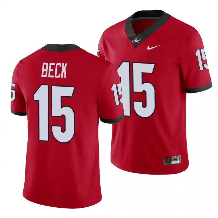 Men's Georgia Bulldogs #15 Carson Beck Alumni Red College Player Football Jersey 2410IJSM6