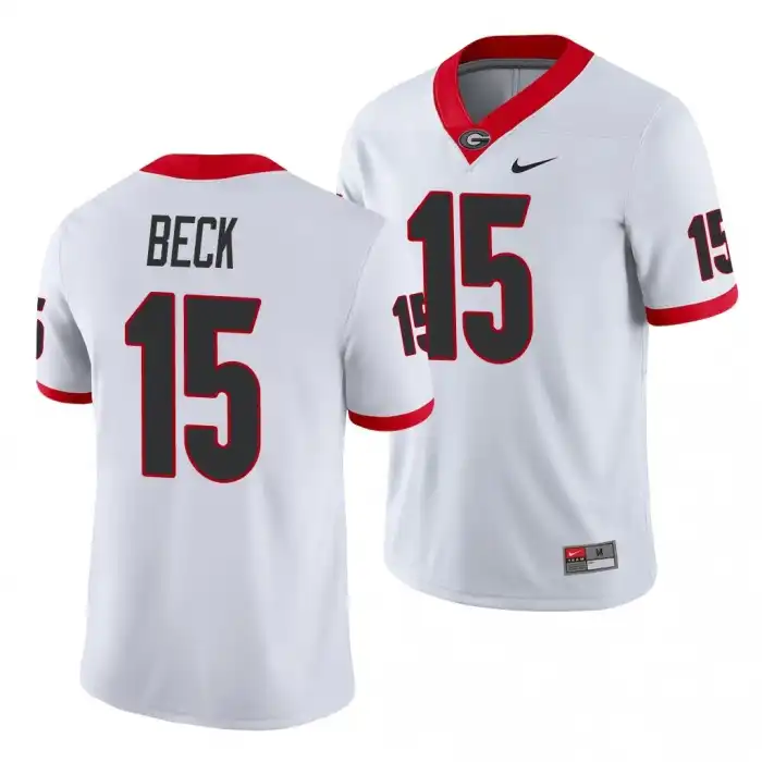 Men's Georgia Bulldogs #15 Carson Beck Game College White Football Jersey 2410LIFR7