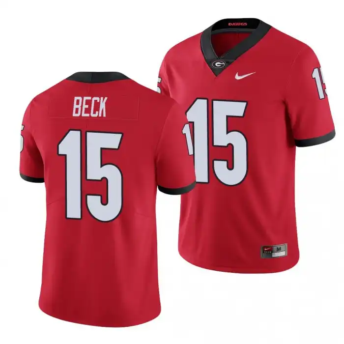 Men's Georgia Bulldogs #15 Carson Beck Limited College Red Football Jersey 2410GTYM5