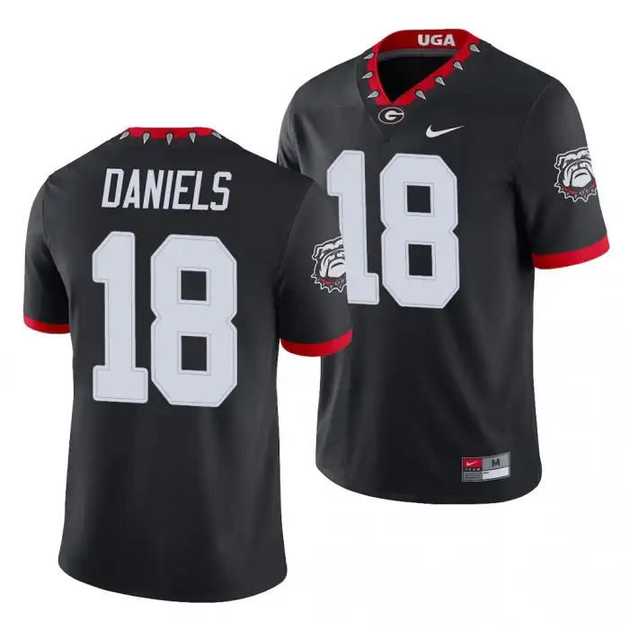 Men's Georgia Bulldogs #18 JT Daniels Alternate Black College Game Football Jersey 2410FGGU6