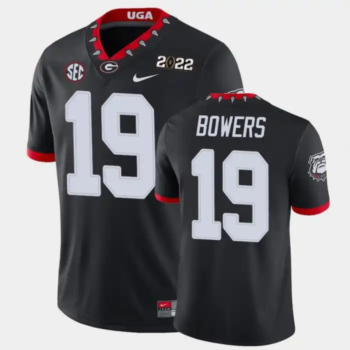 Men's Georgia Bulldogs #19 Brock Bowers 2021 National Champions Black College Game Football Jersey 2410QKRO8