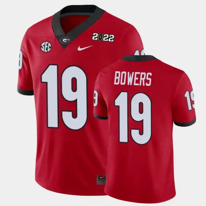 Men's Georgia Bulldogs #19 Brock Bowers 2021 National Champions Red College Game Football Jersey 2410VUHZ8