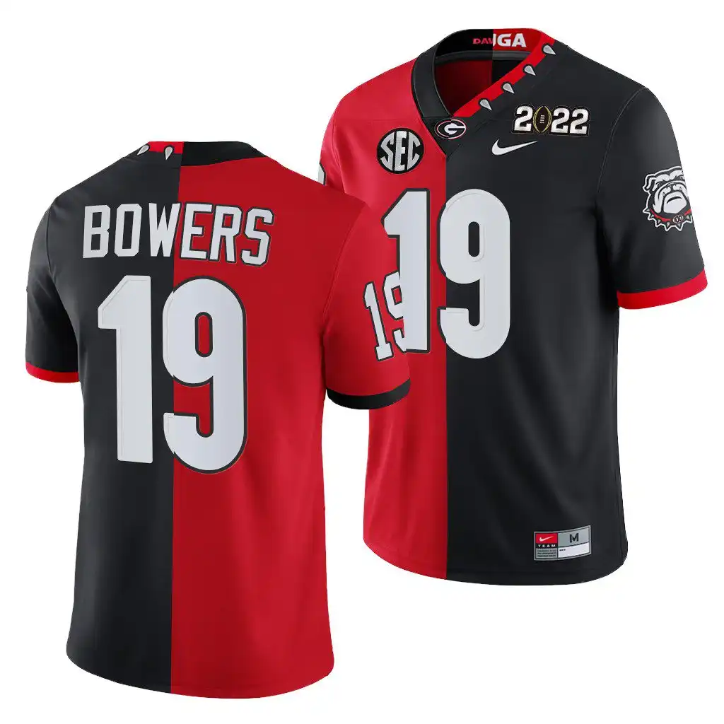 Men's Georgia Bulldogs #19 Brock Bowers 2022 National Champions Black College hip Split Edition Football Jersey 2410DJCT2