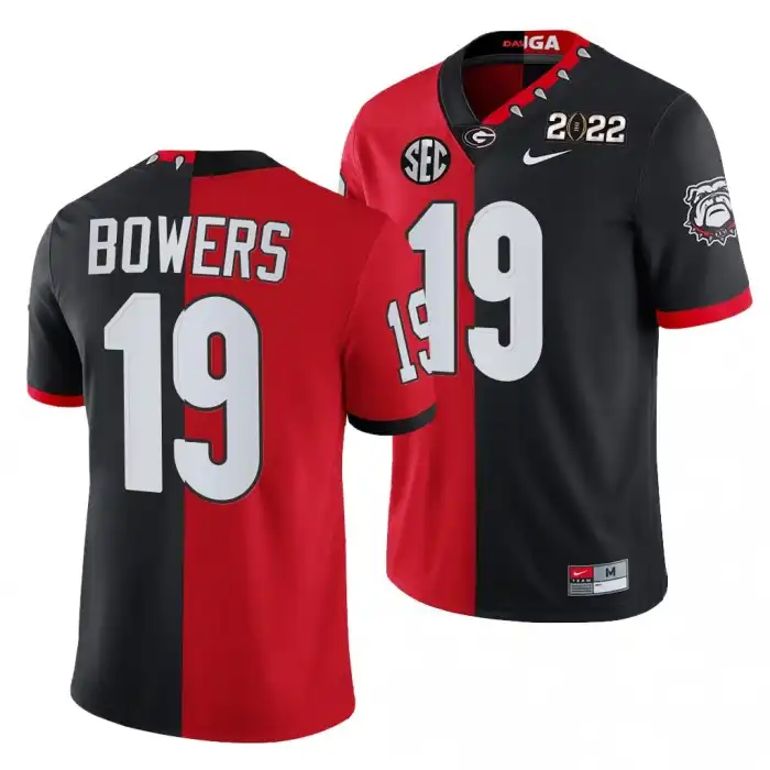 Men's Georgia Bulldogs #19 Brock Bowers 2022 National Champions Black College hip Split Edition Football Jersey 2410ECBG3