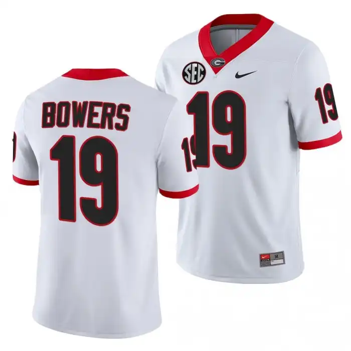 Men's Georgia Bulldogs #19 Brock Bowers White College Football Jersey 2410FZEW8