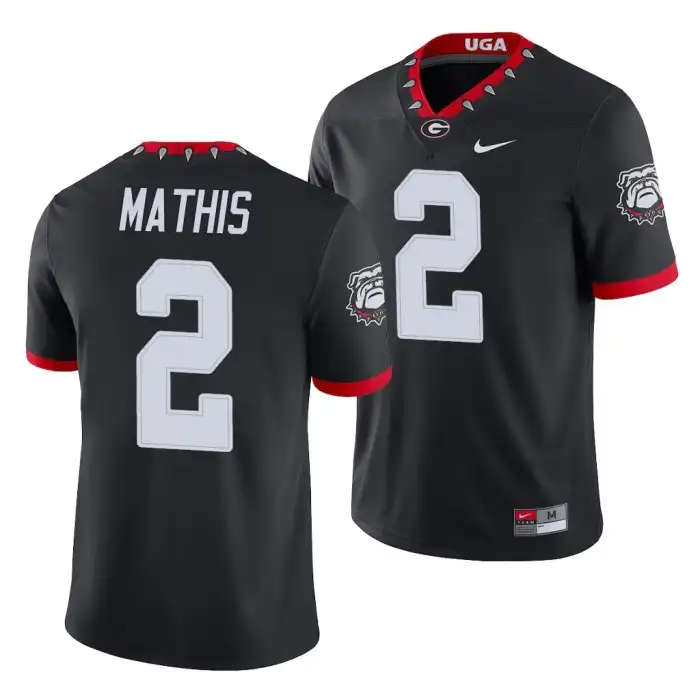 Men's Georgia Bulldogs #2 D'Wan Mathis Alternate Black College Game Football Jersey 2410UIUG4