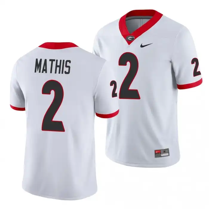 Men's Georgia Bulldogs #2 D'Wan Mathis Game College White Football Jersey 2410TWGG2