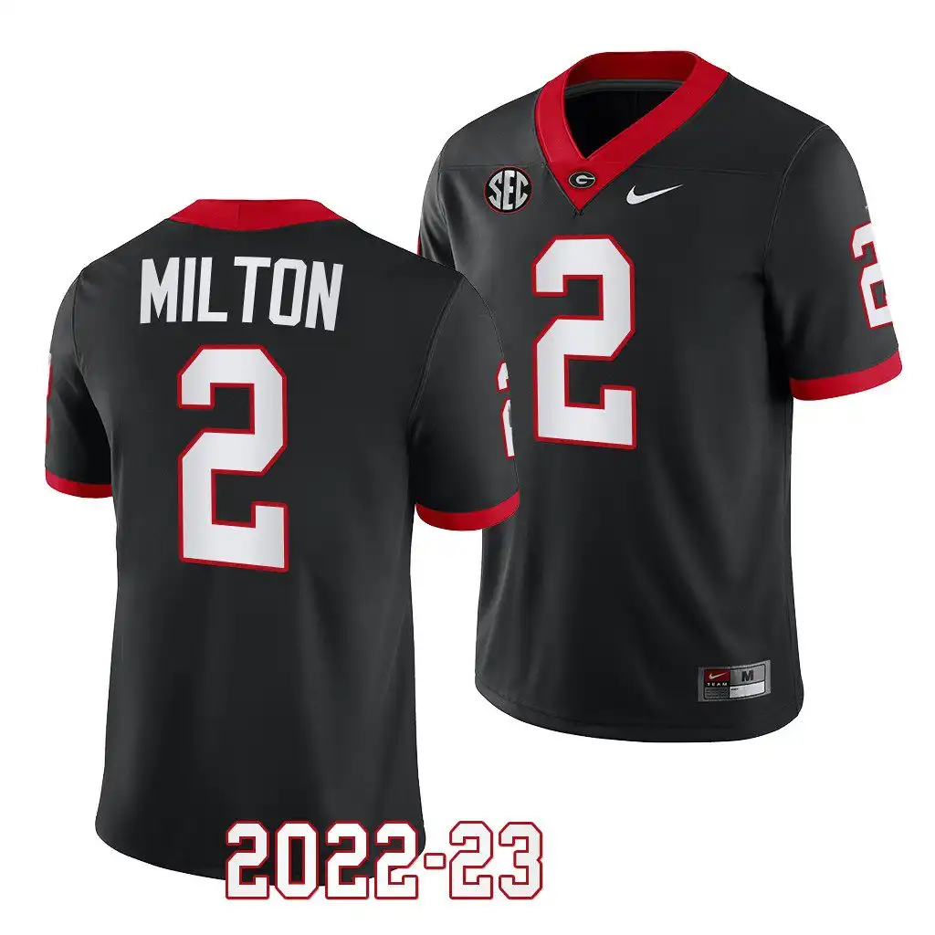 Men's Georgia Bulldogs #2 Kendall Milton 2022-23 Alternate College Black Football Jersey 2410GSVT5