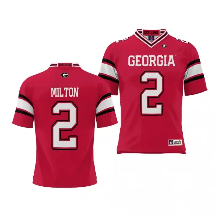 Men's Georgia Bulldogs #2 Kendall Milton NIL Red College Player Football Jersey 2410IZBW7