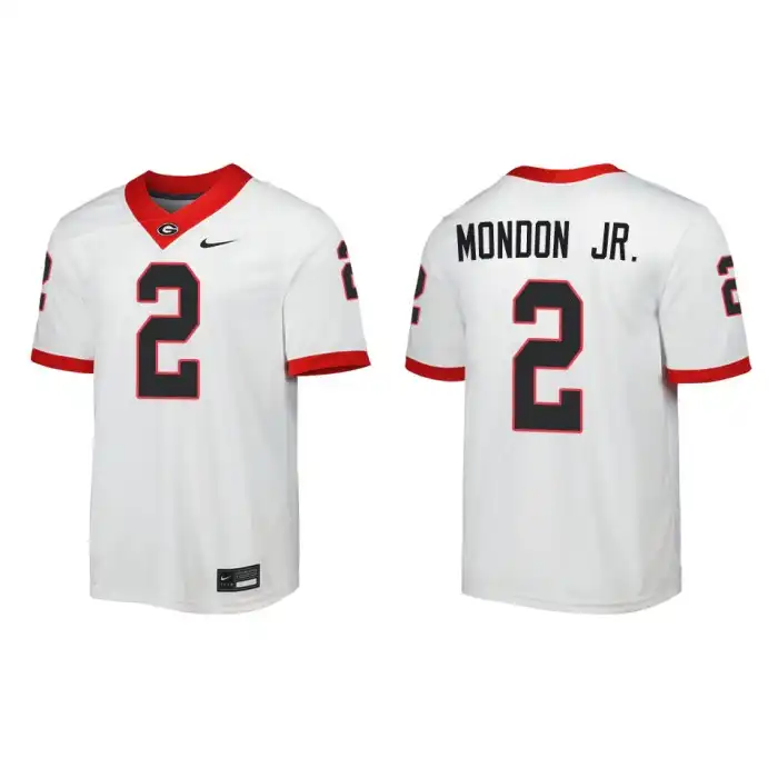 Men's Georgia Bulldogs #2 Smael Mondon Jr. Away White College Game Football Jersey 2410QLDT0