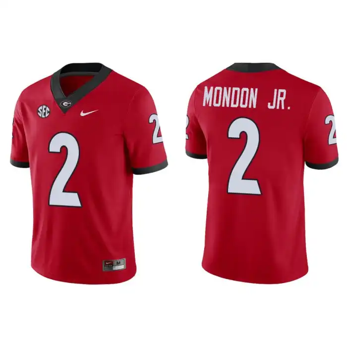 Men's Georgia Bulldogs #2 Smael Mondon Jr. Game College Red Football Jersey 2410QIAG7