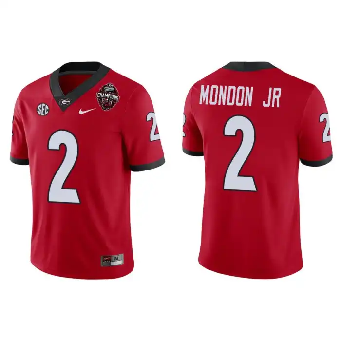 Men's Georgia Bulldogs #2 Smael Mondon Jr. Playoff Game College 2022 National Champions Red Football Jersey 2410PIPM7