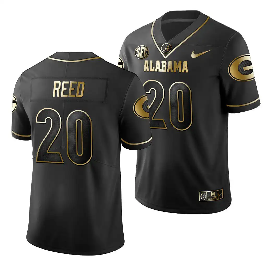 Men's Georgia Bulldogs #20 J.R. Reed 2019 Limited College Black Golden Edition Football Jersey 2410FMCQ8