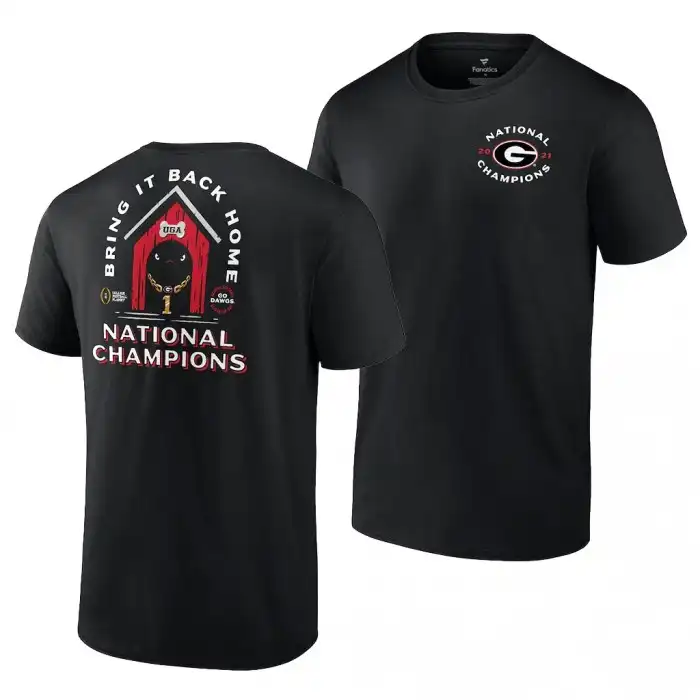 Men's Georgia Bulldogs 2021 National Champions Home College CFP Black town Football T-Shirt 2410FGIP8