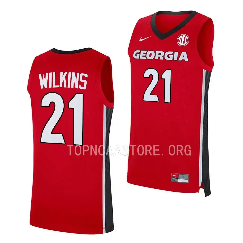 Men's Georgia Bulldogs #21 Dominique Wilkins Red Alumni College Replica Basketball Jersey 2410ICGA8