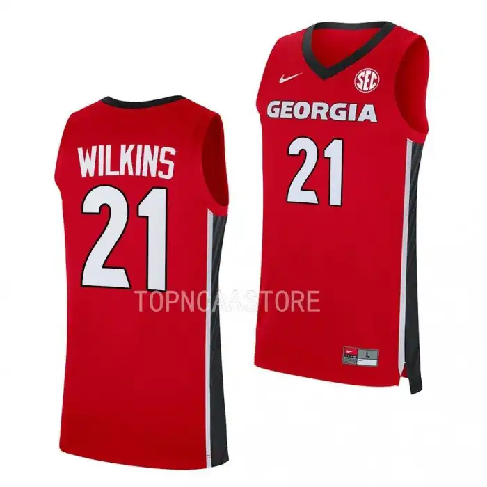 Men's Georgia Bulldogs #21 Dominique Wilkins Red Alumni College Replica Basketball Jersey 2410XHVK8