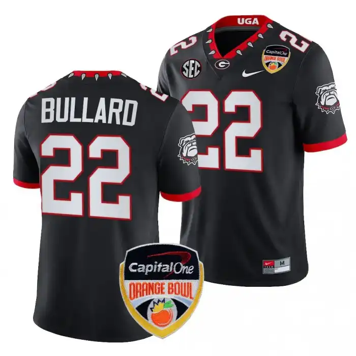 Men's Georgia Bulldogs #22 Javon Bullard 2023 Orange Bowl Playoff College Black Football Jersey 2410KJEQ7