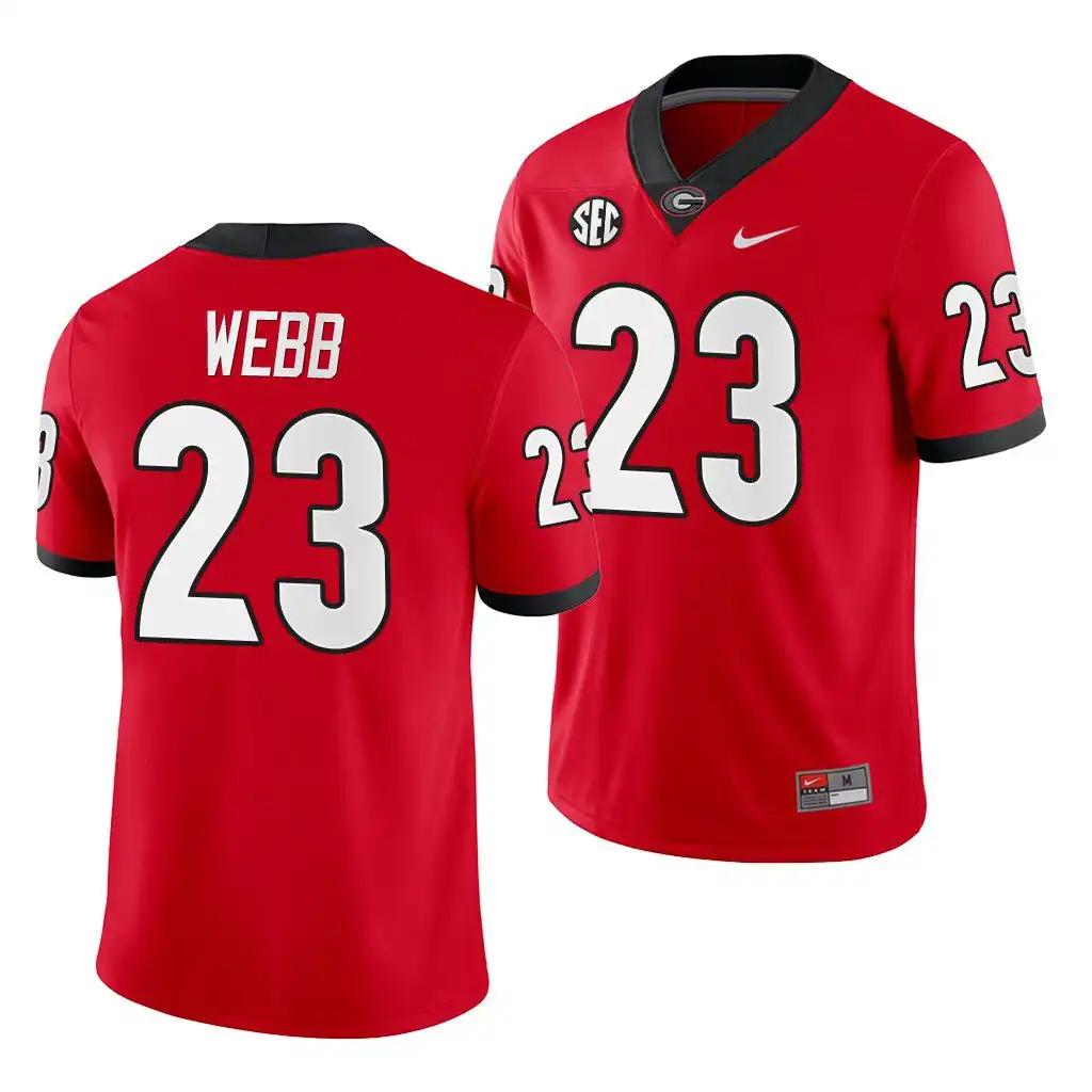 Men's Georgia Bulldogs #23 Mark Webb Red Game College Home Football Jersey 2410ZDPH5