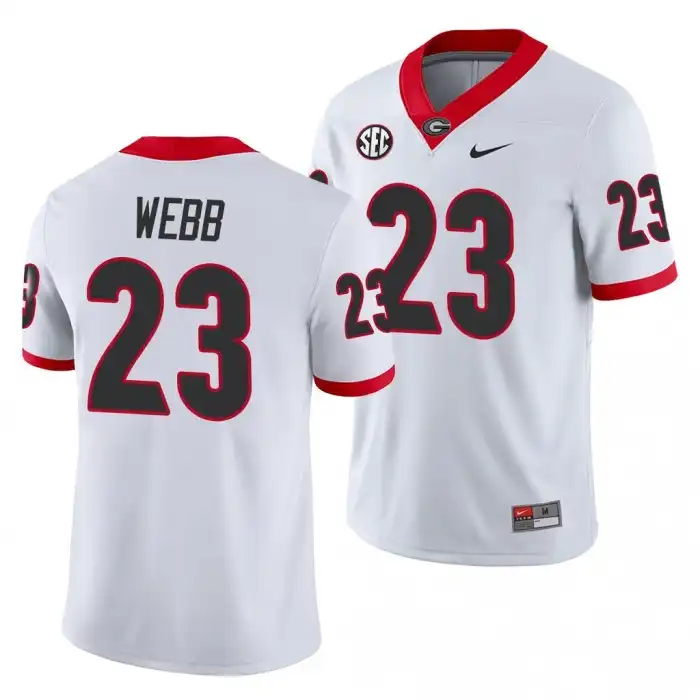 Men's Georgia Bulldogs #23 Mark Webb White Game College Away Football Jersey 2410CCZS2