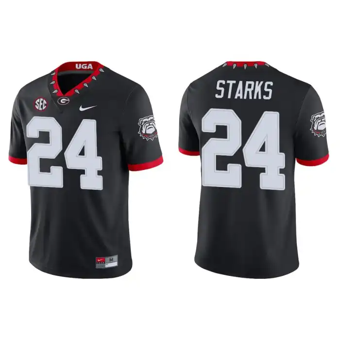 Men's Georgia Bulldogs #24 Malaki Starks Alternate Black College Game Football Jersey 2410KZNO8