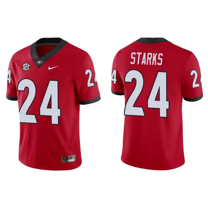 Men's Georgia Bulldogs #24 Malaki Starks Game College Red Football Jersey 2410YWSO0