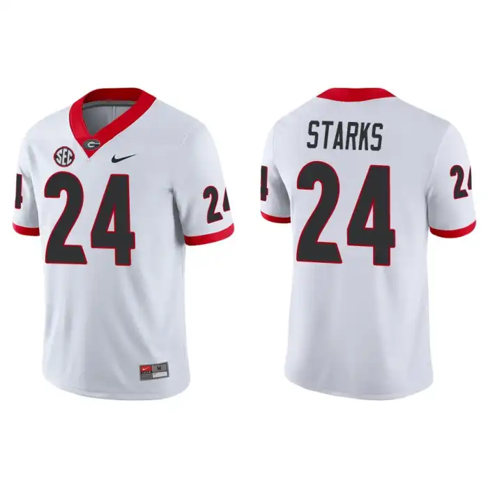 Men's Georgia Bulldogs #24 Malaki Starks Game College White Football Jersey 2410BODU7