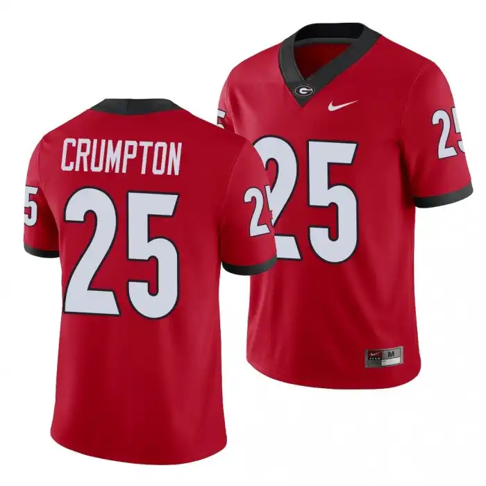 Men's Georgia Bulldogs #25 Ahkil Crumpton Alumni Red College Player Football Jersey 2410XFEB4