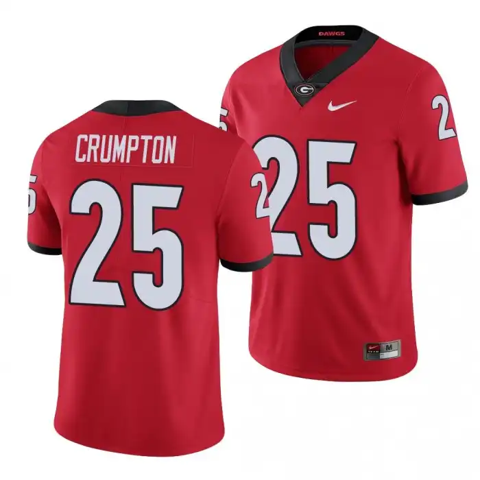 Men's Georgia Bulldogs #25 Ahkil Crumpton Limited College Red Football Jersey 2410VSPA5