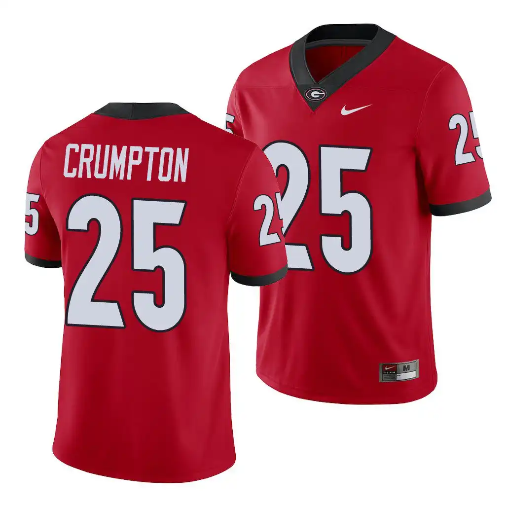 Men's Georgia Bulldogs #25 Ahkil Crumpton Red Player College Alumni Football Jersey 2410FTGS7