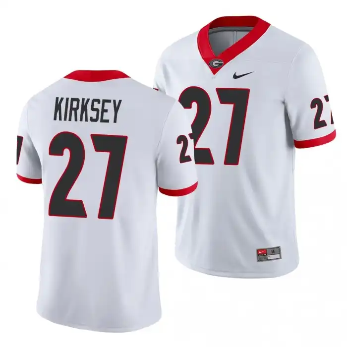 Men's Georgia Bulldogs #27 Austin Kirksey Game College White Football Jersey 2410RXJQ2