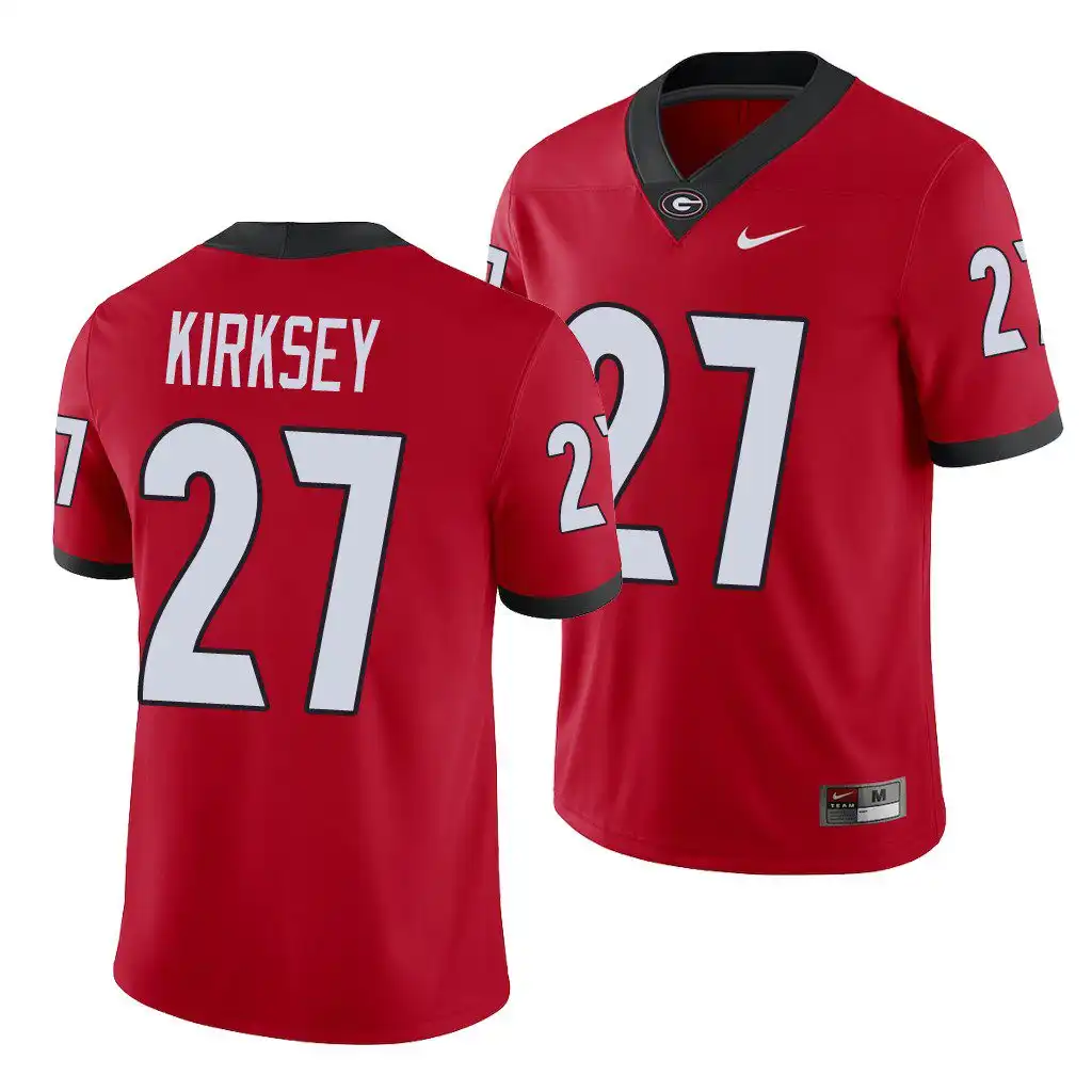 Men's Georgia Bulldogs #27 Austin Kirksey Red Player College Alumni Football Jersey 2410OAZH3