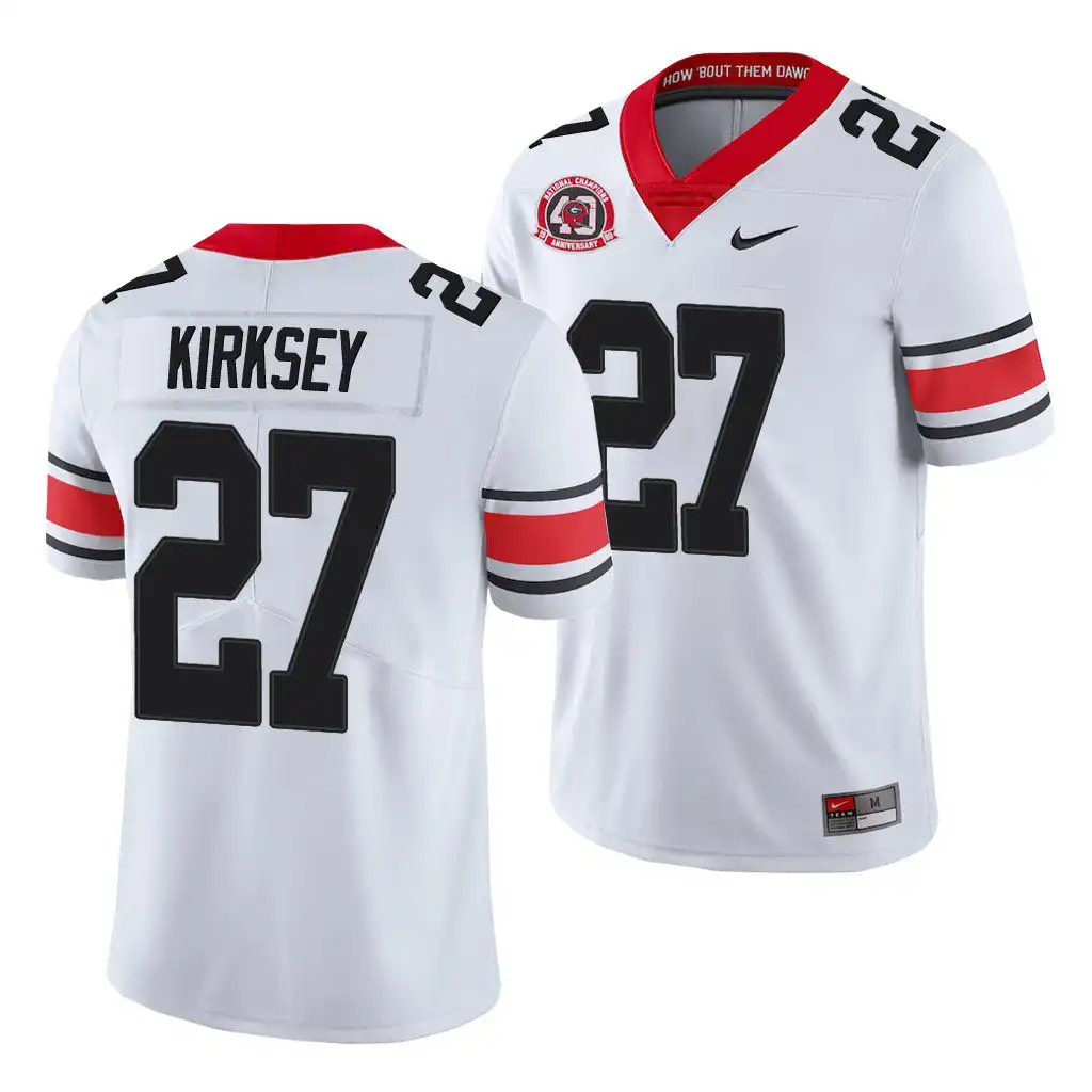 Men's Georgia Bulldogs #27 Austin Kirksey White Alternate College 40th Anniversary Football Jersey 2410PLHQ5