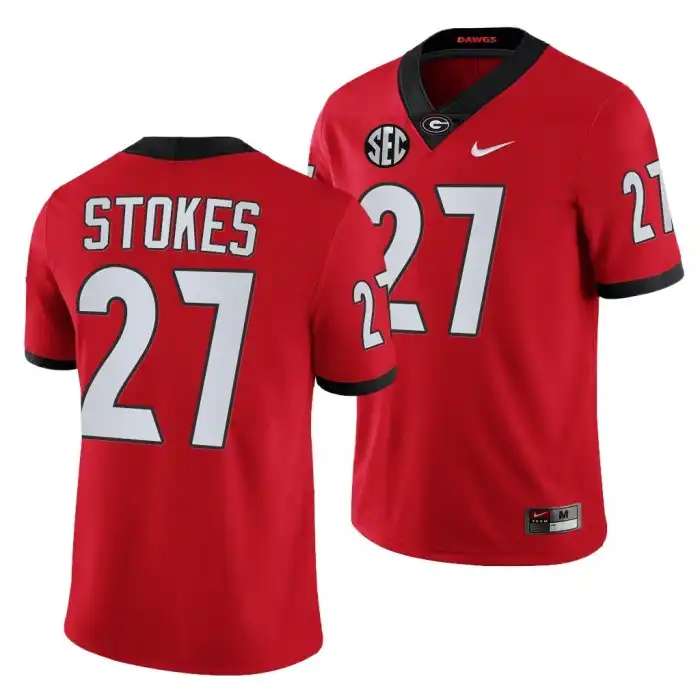 Men's Georgia Bulldogs #27 Eric Stokes Red College Football Jersey 2410KTMO5