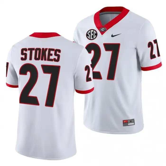 Men's Georgia Bulldogs #27 Eric Stokes White College Football Jersey 2410VTAN4