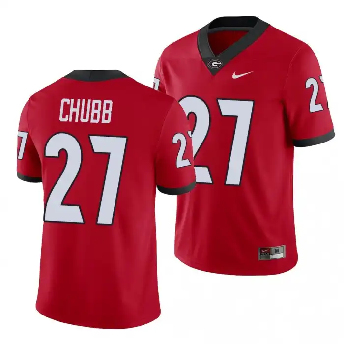 Men's Georgia Bulldogs #27 Nick Chubb Alumni Red College Player Football Jersey 2410RBHT3