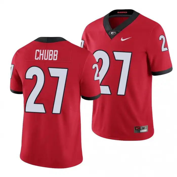 Men's Georgia Bulldogs #27 Nick Chubb Limited College Red Football Jersey 2410DSLK6