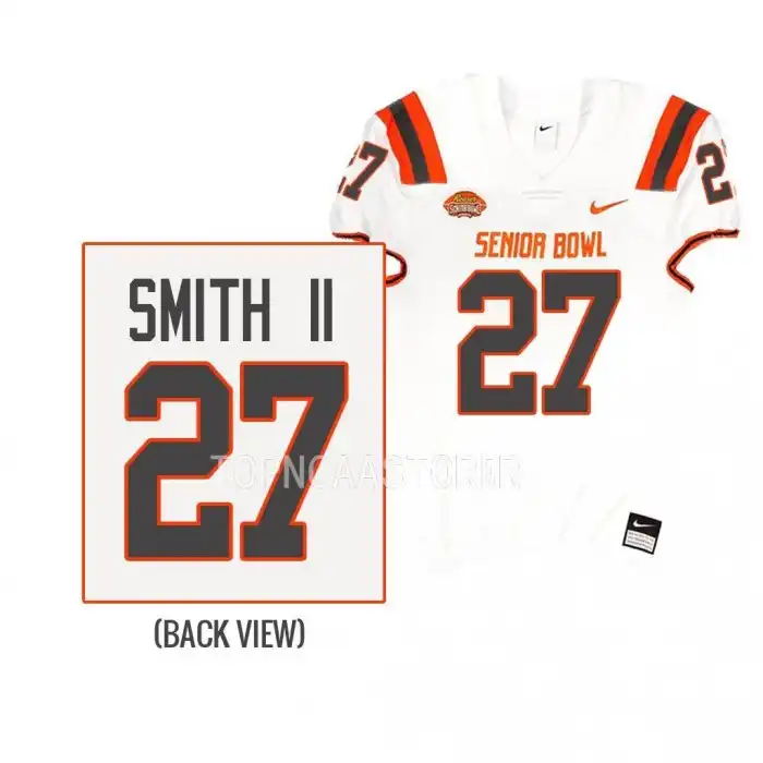 Men's Georgia Bulldogs #29 Christopher Smith 2023 Senior Bowl White College American team #27 Football Jersey 2410DRBP0