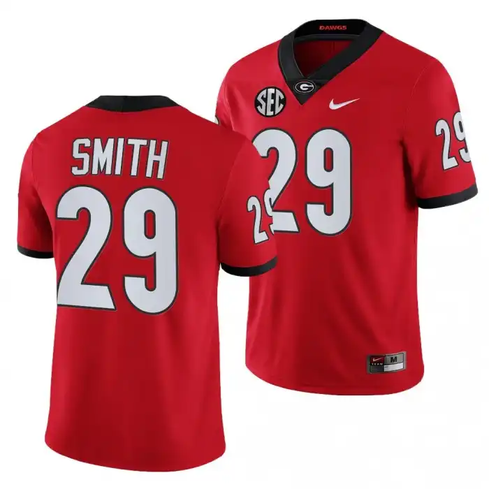 Men's Georgia Bulldogs #29 Christopher Smith Red College Football Jersey 2410INYG1