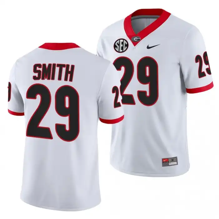 Men's Georgia Bulldogs #29 Christopher Smith White College Football Jersey 2410IEIW3