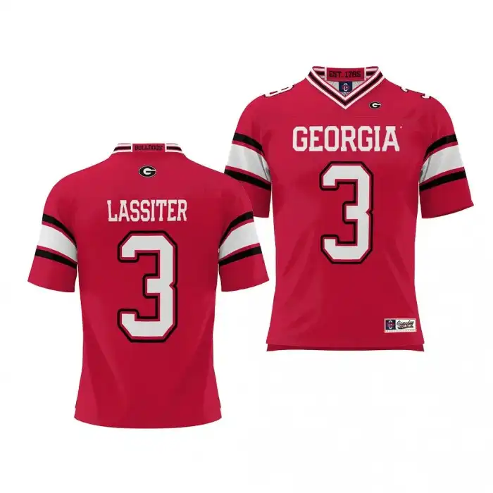 Men's Georgia Bulldogs #3 Kamari Lassiter NIL Red College Player Football Jersey 2410GWBY5