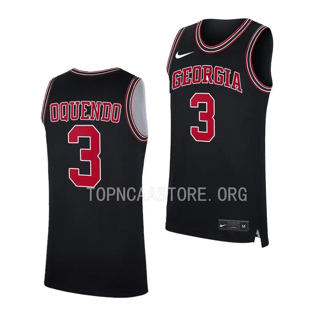 Men's Georgia Bulldogs #3 Kario Oquendo Throwback 2022-23 College Black Basketball Jersey 2410SFCI0