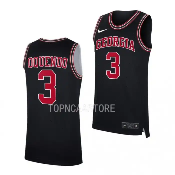 Men's Georgia Bulldogs #3 Kario Oquendo Throwback 2022-23 College Black Basketball Jersey 2410ZFNX2