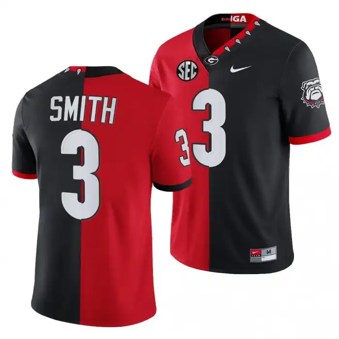 Men's Georgia Bulldogs #3 Roquan Smith Split Edition NFL Red College 100th Season Alumni Black Football Jersey 2410ZTLG4