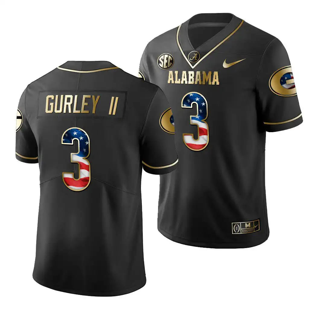 Men's Georgia Bulldogs #3 Todd Gurley II Black 2019 History Player College Stars and Stripes Football Jersey 2410EUJW7